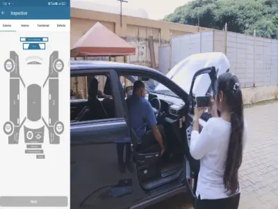 Digital vehicle inspection platform showing mobile technology and automated processes